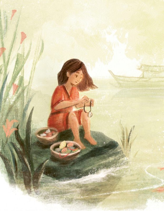 Illustration by Pyhai from the picture book 'Kind van de rivier', published by Uitgeverij Samsara.