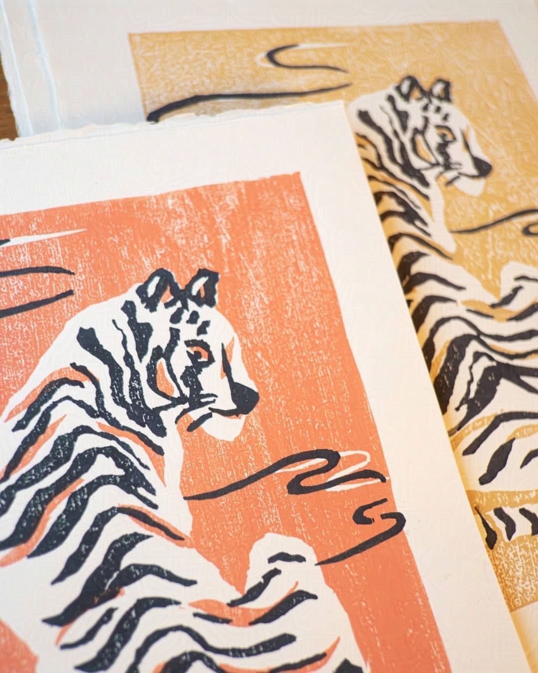 Tiger - a Mokuhanga print by Pyhai.